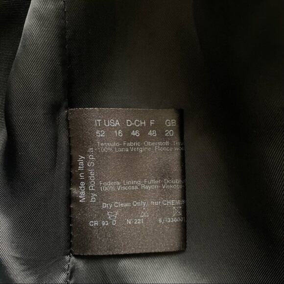 Cinzia Rocca Black Wool Coat Size 16 - Picture 9 of 13